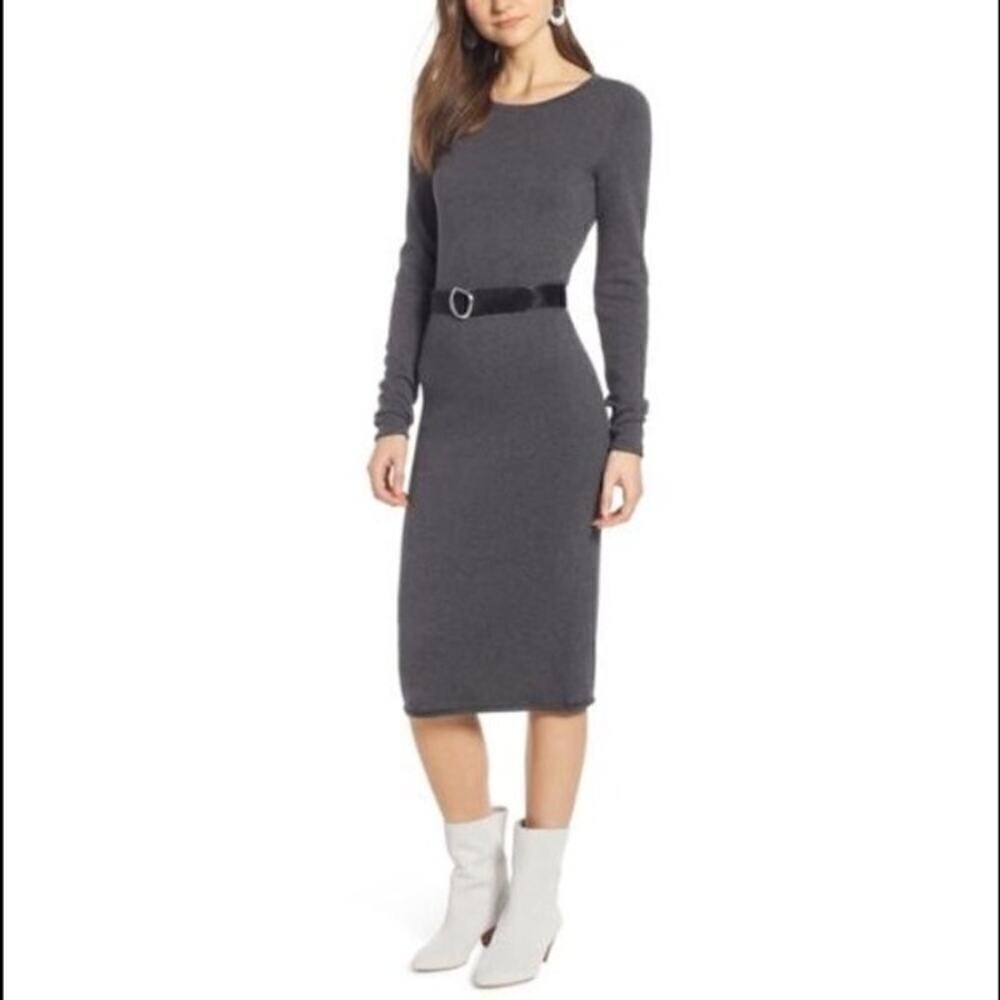 Something Navy Long Sleeve Sweater Dress S